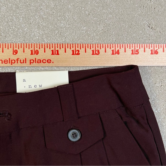 A New Day Wide Leg Pants Brown High Rise Loose Hip & Thigh NEW Women's 8R - Picture 9 of 13